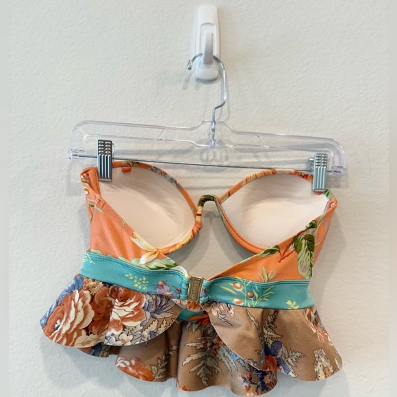 Zimmermann Multicolor Floral Bikini Top with Ruffle - Picture 3 of 6